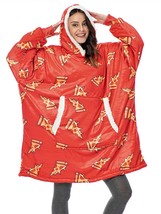 Pattern Oversized Hoodies Pizza Print Sweatshirts Women Winter Fleece Giant Wear - £145.37 GBP