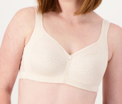 Breezies Wirefree Diamond Shimmer Unlined Support Bra- Champagne, 36DD - £14.97 GBP