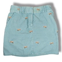 Vintage J.Crew Corduroy Skirt Blue Embroidered Beagle Dogs Size Small  - £15.94 GBP