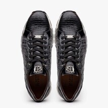 Men's Shoes genuine crocodile and lizard fashion sneaker Portici Gray / Black image 5