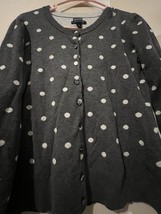 Tommy Hilfiger women&#39;s Medium  polka dot gray cardigan sweater - £10.52 GBP
