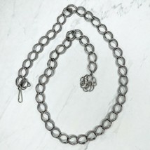 Silver Tone Abstract Charm Metal Chain Link Belt Size XS Small S - £13.19 GBP