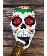 Day of The Dead White Sunflower Sugar Skull Wall Bottle Opener Home Kitchen - $36.89 CAD