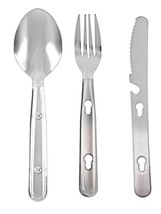 480-CK Chow Kit 3 Piece Stainless Steel Eating Utensils w/ Storage Carry... - $13.82