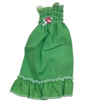 Vintage Green Gathered Chest Maxi Dress Fits Barbie Unbranded - $9.60