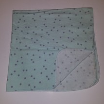 Gerber Mint Green Gray Polka Dot Receiving Blanket Lovey Security Cotton - £11.93 GBP