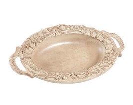 Decorative Bowl TRADITIONAL Lodge Oval Driftwood Resin Hand-Painted Hand... - £110.97 GBP