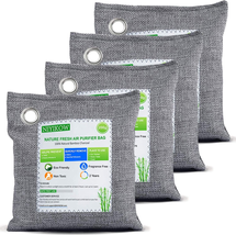 NIYIKOW Charcoal Bags Odor Absorber (Large, 4Pack X 200G), Nature Fresh Bamboo C - £15.61 GBP