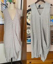 Zero + Maria Cornejo Dress Sz 2 Drape Avant Garde gray stripe - $232.65