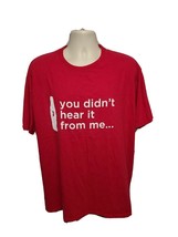 Coca Cola You Didnt Hear It From Me Adult Red 2XL TShirt - $14.85