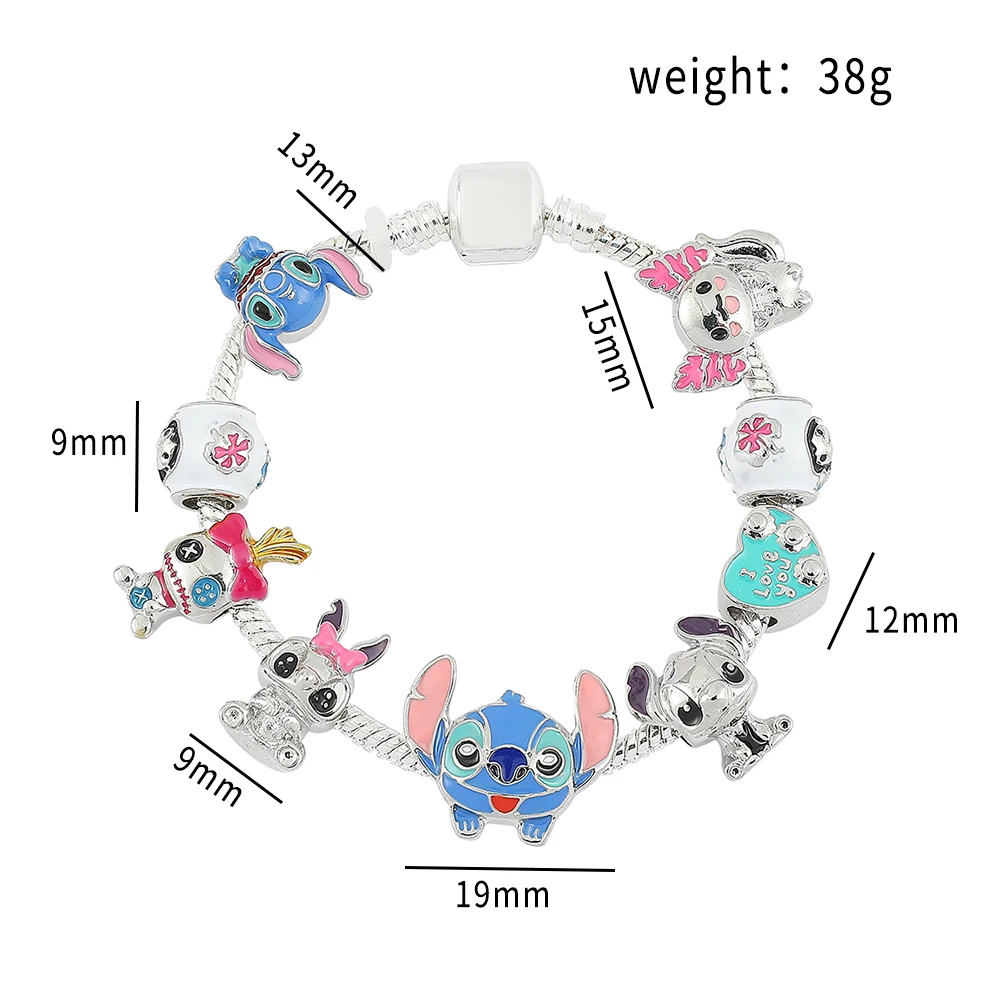 House Home  Charm Bracelet Lilo and Stitch Jewelry for Women Kids I Love You Bra - £19.69 GBP