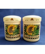 Large Vintage Ceramic Sunflower Salt &amp; Pepper Shakers Designed by Susan ... - $19.70 CAD
