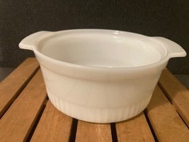 Vtg Anchor Hocking Fire King Casserole Dish Milk Glass 1 Quart 1436 USA - £4.28 GBP