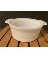 Vtg Anchor Hocking Fire King Casserole Dish Milk Glass 1 Quart 1436 USA - $5.45