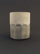 Concrete Vessel - Cylinder - Silver Highlights - $18.00