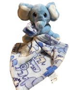 Little Beginnings Lovey Blue Elephant Security Blanket Safari Animal Print - £8.52 GBP