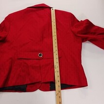 Mary Kay By Twinhill Women's Red 3-Button Cropped Blazer Jacket Pockets Size L image 6