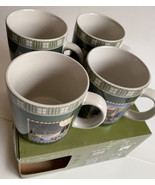 Set Of 4 Coffee Mugs 14oz Wilson &amp; Wilson Folk Art Ducks Birds Wildlife - £15.16 GBP