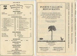 Puerto Vallarta Restaurants Menus Bellevue Tacoma &amp; Gig Harbor Washington  - £15.08 GBP