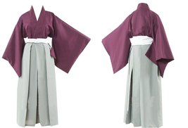 ZYHCOS Cosplay Costume Mens Purple Kimono Grey Loose Pants (Medium) - £37.87 GBP