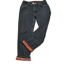 Carhartt Flannel Lined Blue Denim Jeans Pants Women&#39;s Size 16x32 READ DESCRIPTON - £18.24 GBP