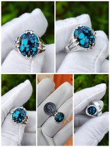 Natural Arizona Turquoise Spiderweb Firus With Silver Goat Claw Ring - $172.20