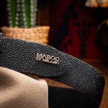 GEORGIA Genuine Stingray Skin Western Belt Black image 6
