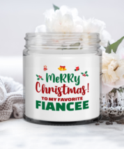 Fiancee Christmas Candle - Merry Christmas To My Favorite - Funny 9 oz Hand  - £15.77 GBP