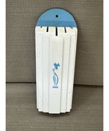 Vintage Cream and Green 1930&#39;s Art Deco Kitchen 5 Slot Wooden Knife Holder - $261.77 MXN