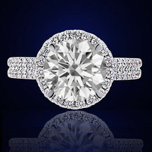 3.87CT Womens Gorgeous Vs Round Enhanced Diamond Engagement Ring 18K Wg - £6,152.08 GBP