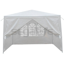 10' X 10' Canopy Party Wedding Tent W/4 Side Walls Gazebo Pavilion White Outdoor - £72.73 GBP