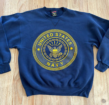 Vintage US Navy USN Sweatshirt SOFFE 50/50 Mens Medium USA - £44.07 GBP