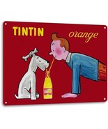 Tintin Orange Drink Soda Pop Advertising Vintage Retro Wall Decor Metal ... - £14.34 GBP