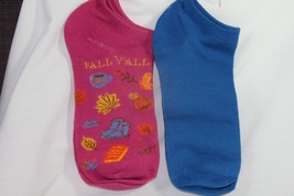 Ladies 2 pr. Low-Cut Socks (new) FALL Y&#39;ALL - MAUVE &amp; BLUE - £7.34 GBP