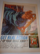 Vintage Get Real Action 7-UP Your Thirst Away Print Magazine Advertisement 1964  - $9.99