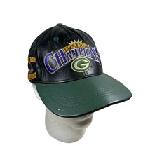 Vintage Green Bay Packers Leather Hat Cap Snap Back Super Bowl Champion ... - $12.00