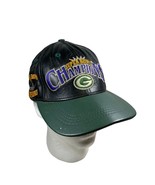 Vintage Green Bay Packers Leather Hat Cap Snap Back Super Bowl Champion ... - £8.96 GBP