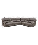 Kantu Motion 120&quot; Sectional Sofa, Brown Faux Leather - $60,192.63 MXN