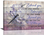 Purple Dragonfly Wall Art Inspirational Quotes Wall Decor Farmhouse Canv... - $36.77