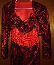 ALYCE DESIGNS  RED/BLACK LACE 2 PC COCKTAIL DRESS 12 NEW - $85.50