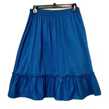 Merona Ladies Cotton Cornflower Blue Lined Pull On Skirt With Ruffle Hem Size XS - £13.56 GBP