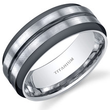 Men's 8mm Titanium Two Tone Comfort Fit Band - $74.99+