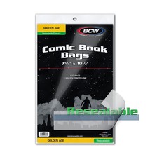 1 pack of 100 BCW 7 ⅝&quot; x 10 ½&quot; Resealable Golden Age Comic Bags - $20.12 CAD
