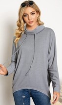 ZANZEA Women Turtleneck Sweatshirt Batwing Long Sleeve High-Lo Size Large - £11.89 GBP