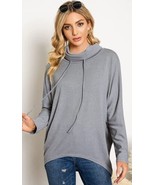 ZANZEA Women Turtleneck Sweatshirt Batwing Long Sleeve High-Lo Size Large - £11.85 GBP
