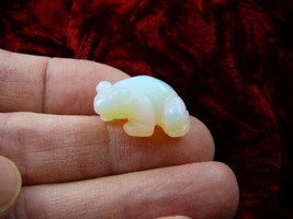 (y-fro-504) WHITE albino FROG opalite gemstone stone CARVING I love little baby - £6.76 GBP