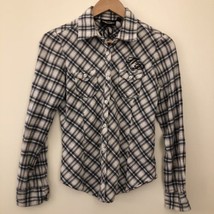 HARLEY-DAVIDSON Woman’s Plaid Flannel Long Sleeve Shirt Size Xs Hd Logo - £18.63 GBP