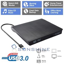 Pro External Driver Recorder Usb 3.0 Combo Cd Rw Dvd Burner Reader Player - $43.99