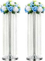2Pcs 27.5In Tall Metal Wedding Flower Stand Wedding Vases , Elegant Wedding - £53.47 GBP