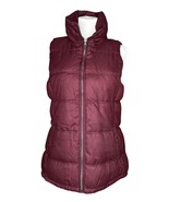 Old Navy Burgundy Wine Fleece Lined Puffer Vest Womens Size S - $24.74